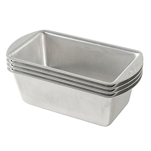 Nordic Ware Natural Aluminum Commercial Mini Loaf Pans Four 2 Cup Pan