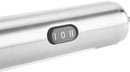 Zoomed-in view of the frother’s power button, showing dual-speed settings for precise control.