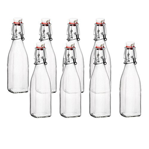 Bormioli Rocco Glass 8.5 Ounce Swing Top Bottle, Set of 8