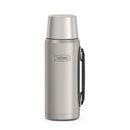Matte stainless steel Thermos ICON beverage bottle with handle and cup lid