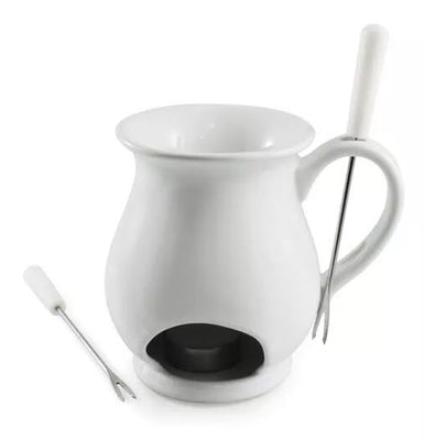 4-Piece Chocolate Fondue Set - White