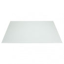 Full top view of a white corrugated plastic sheet, showcasing its flat and smooth surface.