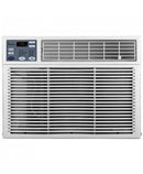 Front view of 8,000 BTU window air conditioner with control panel and air vents