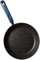 9.5-inch frying pan with blue soft grip handle and smooth non-stick cooking surface