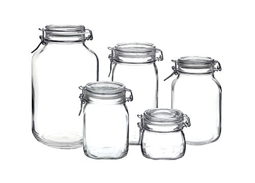 Bormioli Rocco Fido Clear Glass 5 Piece Canning Jar Set