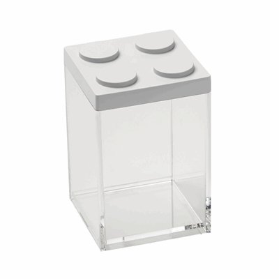 Brickstore, White Lego Acrylic Food Storage Container, 50 Oz 4'' X 6.10''h