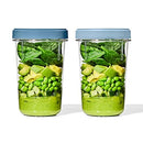 OXO Good Grips 40 oz Twist & Stack containers 2-pack with twistable leakproof lids on a white background.