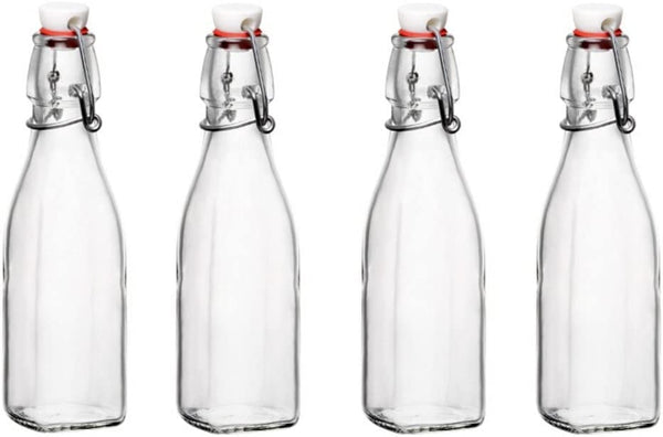 Bormioli Rocco Glass 8.5 Ounce Swing Top Bottle, Set of 4