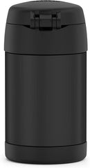 THERMOS FUNTAINER 16 Ounce Stainless Steel Vacuum Insulated Food Jar with Folding Spoon, Black Matte
