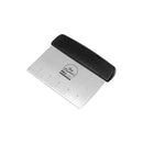 Fat Daddio’s stainless steel bench scraper with black handle, 4.5 x 6 inches.