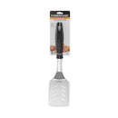 Farberware BBQ black turner with stainless steel head and black nylon handle displayed on a white background.