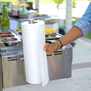 Yukon Glory Premium Magnetic Mount Paper Towel Holder, made of polished stainless steel, with a vertical pole and a magnetic base.