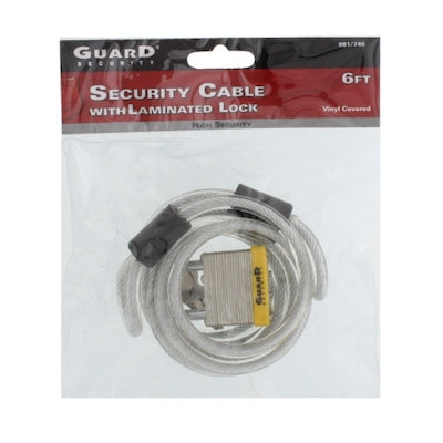 Security Cable With Laminated Lock 6ft