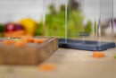 Sleek and functional knife storage solution from Kuhn Rikon, a transparent block with black accents that keeps knives organized and visible.