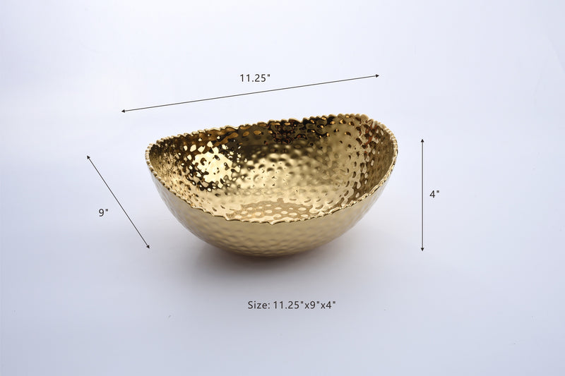 Large Porcelain Gold Oval Bowl