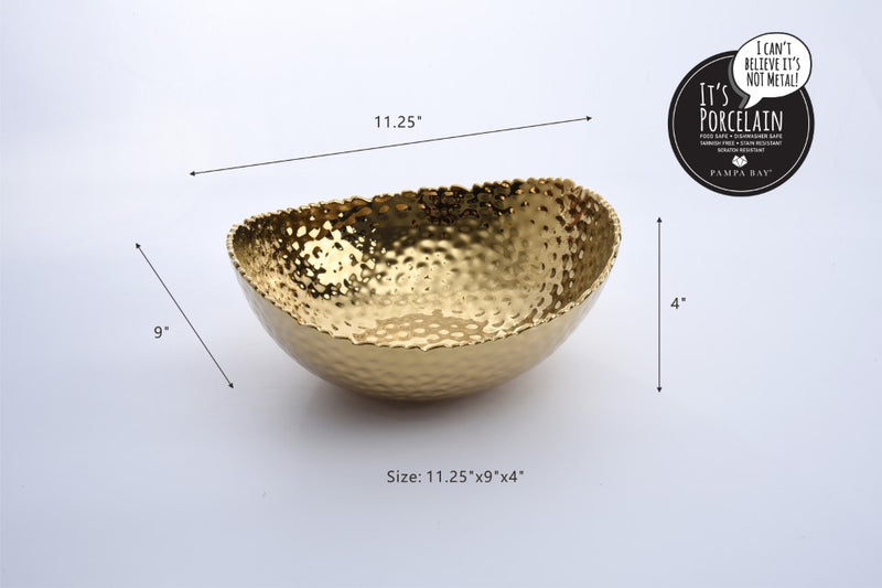 Large Porcelain Gold Oval Bowl