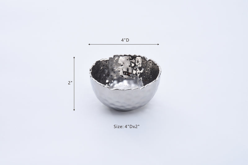 Ceramic Silver Snack Bowl