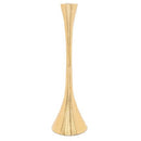 Single gold stainless steel geometric candlestick, 11.75 inches tall, displayed on a white background.