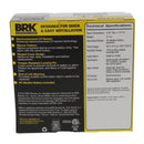BRK CO250B battery-powered carbon monoxide alarm in its packaging, highlighting its 10-year sensor and alarm life, and hinged cover.