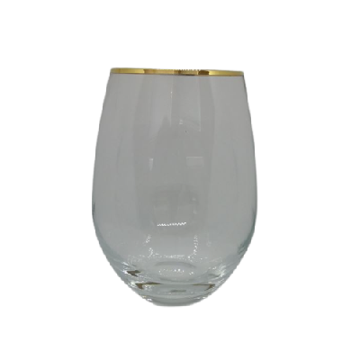 20oz Single Stemless Gold Rim Wine Glass  UNIWARE