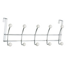 White over-the-door deluxe hook rack with four rounded hooks displayed on a white background.