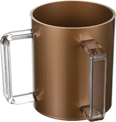 Gold Acrylic Wash Cup with Clear Handles