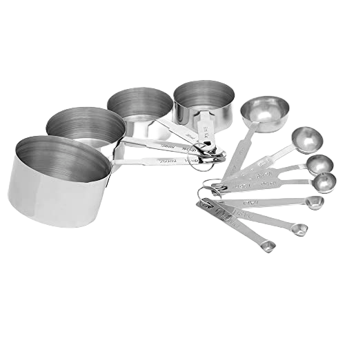 Measuring Cups and Spoons (11 Piece Set), Stainless Steel