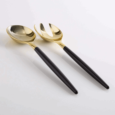 Black Plastic Serving Forks • Spoons Set
