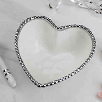 Porcelain Beaded Heart Set