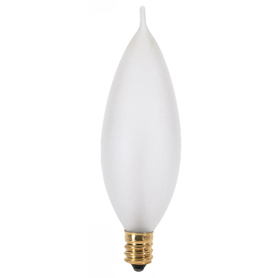 15W clear flame tip candleabra base light bulb