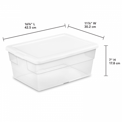 16qt Clear Storage Box With Lid