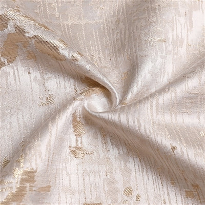 70"x120" Jacquard White Gold Tablecloth