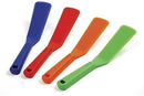 Norpro My Favorite Spatula in assorted colors, featuring a beveled nylon blade and long handle, shown on a white background.