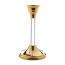 7.25-inch gold candlestick with a clear acrylic stem shown on a white background.