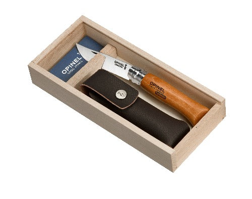 OPINEL No.8 Mushroom Folding Knife Gift Box – Foraging Knife & Sheath in Pencil Box