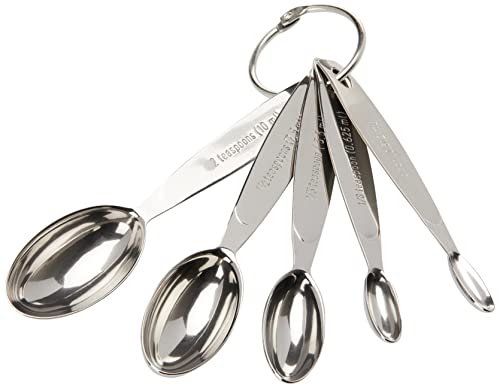 Cuisipro Stainless Steel Measuring Spoon Set, Odd Sizes, Silver