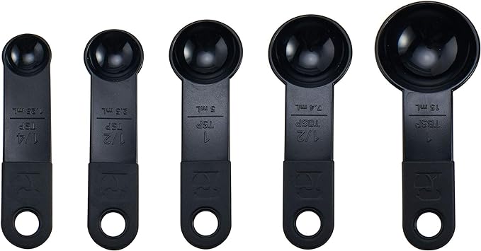 KitchenAid Classic Measuring Spoons, Set of 5, Black/Black