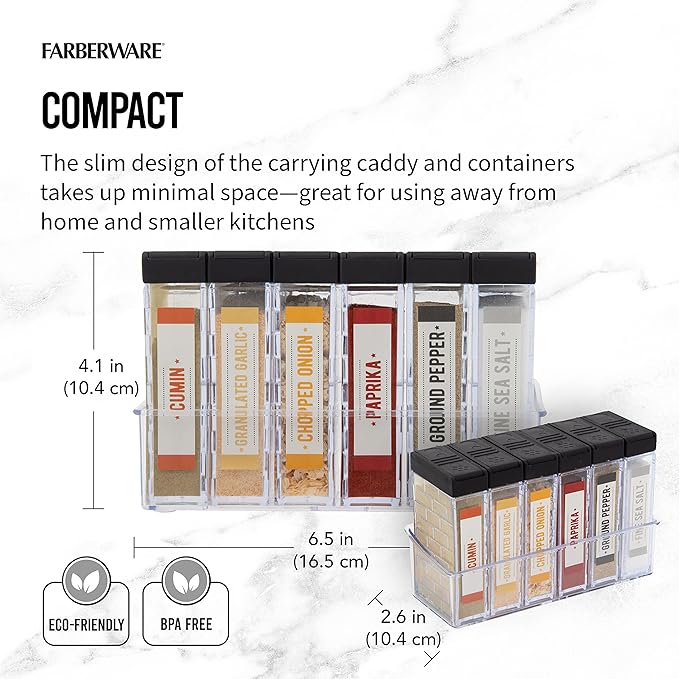 Farberware 6 Piece BBQ Slim Spice Set with Holder