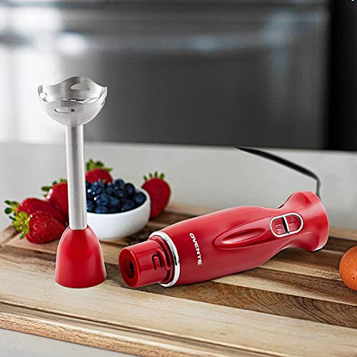 OVENTE Electric Hand Blender, Red