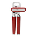 Empire Red stainless steel can opener with ergonomic handles and built-in bottle opener