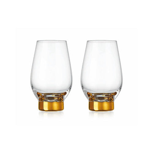 Crystal Wine Glasses 2 Pack Gold Bottom