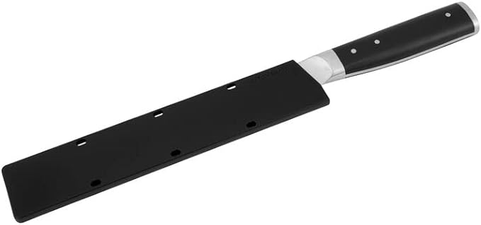 KitchenAid Gourmet Forged Triple Rivet Bread Knife with Custom-Fit Blade Cover, High-Carbon Japanese Stainless Steel Blade, Black