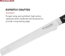 KitchenAid Gourmet Forged Triple Rivet Bread Knife with Custom-Fit Blade Cover, High-Carbon Japanese Stainless Steel Blade, Black