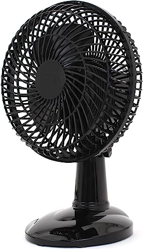 SOHLER 6-Inch Clip Convertible Table-Top & Clip Fan Two Quiet Speeds Black