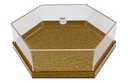 Acrylic Hexagon Cake Plate with Dome Cover Gold Design