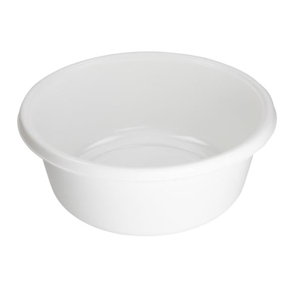 Round plastic wash basin 9.75 in pearl white