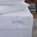 Home Details Queen Deluxe Mattress Protector with Full Zippered Encasement, Waterproof, White