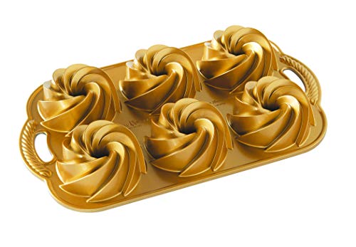 Nordic Ware Heritage Bundtlette Cakes, One Size, Gold