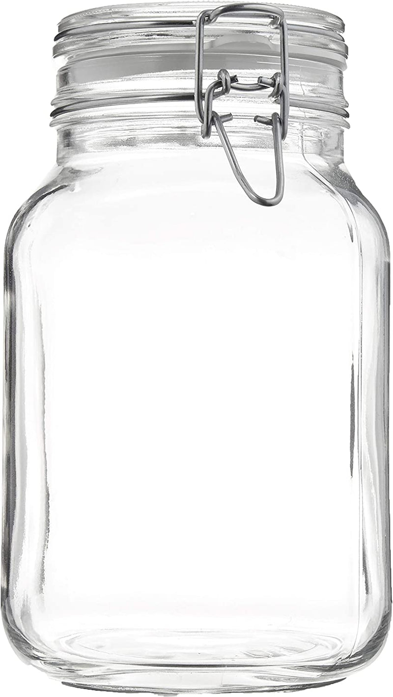 Bormioli Rocco 149240M02121197 Fido Glass Canning Jar Italian 67¾ oz-2 Liter (2 Pack), (Pack of 2), Clear