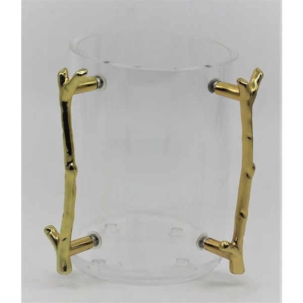 Wash Cup Acrylic Gold Handles Tree Design